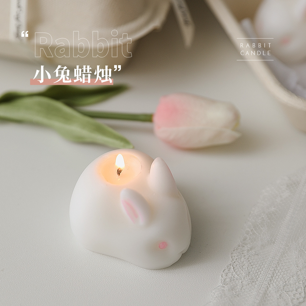 Mid-Autumn Festival Gift Wholesale Bunny Candle Aromatherapy Cute Handmade Soy Wax Cartoon Candle