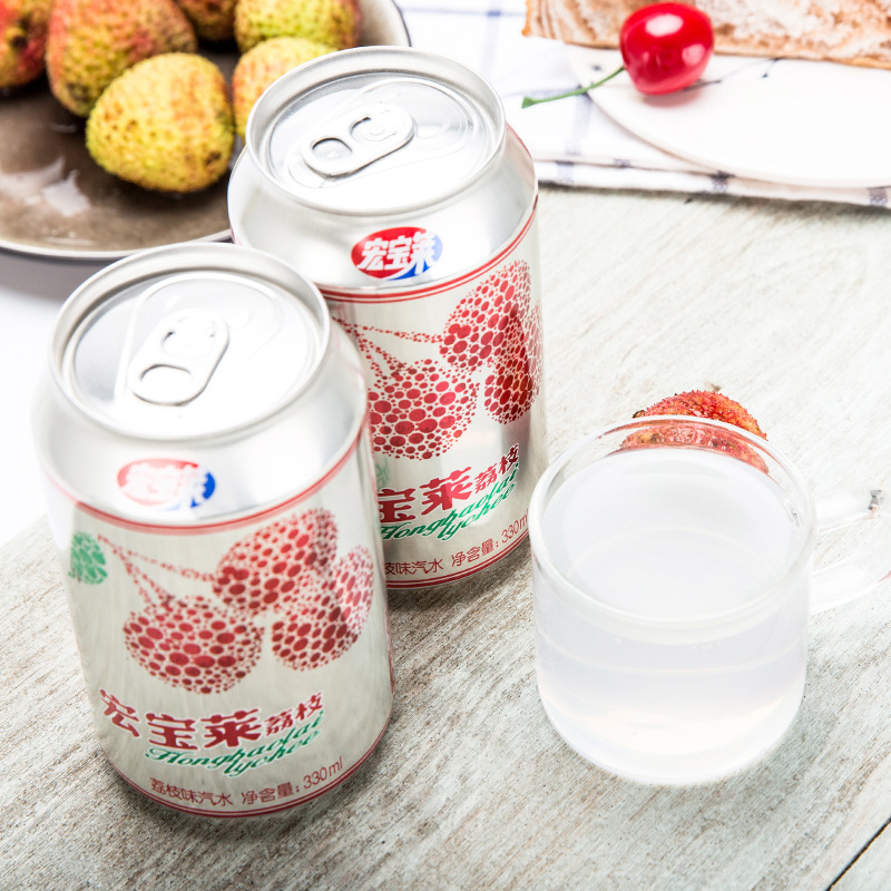 宏宝莱荔枝味老汽水12罐整箱东北怀旧大白梨饮用果汁网红碳酸饮料