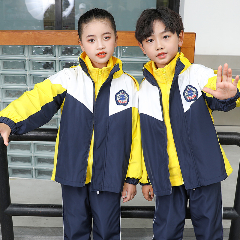 幼儿园园服春秋装冲锋衣三件套一年级儿童班服小学生校服秋冬套装