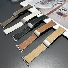 荔枝纹皮革磁吸 适用于iwatch表带新款applewatch苹果表带手腕带