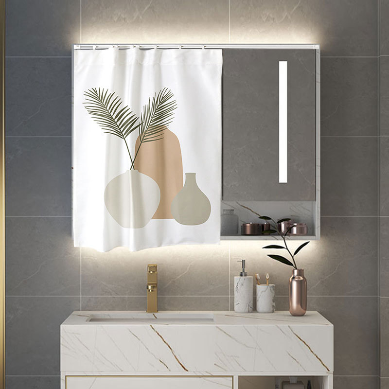 镜子遮挡帘化妆镜全身镜防尘帘玄关装饰镜子拉帘落地镜挡灰帘子