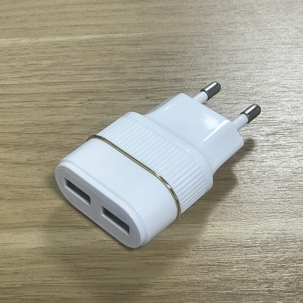 5v 2.1a 手机充电器 欧规 手机充电插头 带电镀圈 usb charger