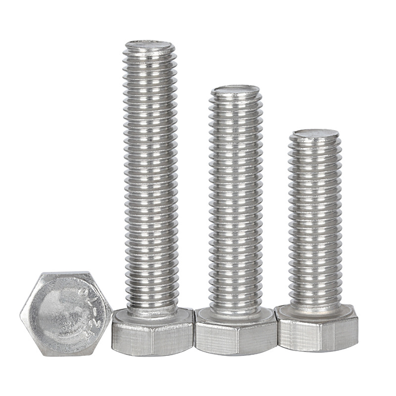 304 Stainless Steel Hex Screw Din933 Hex Hd Lengthened Bolt Stainless Steel Outer Hexagon Bolt