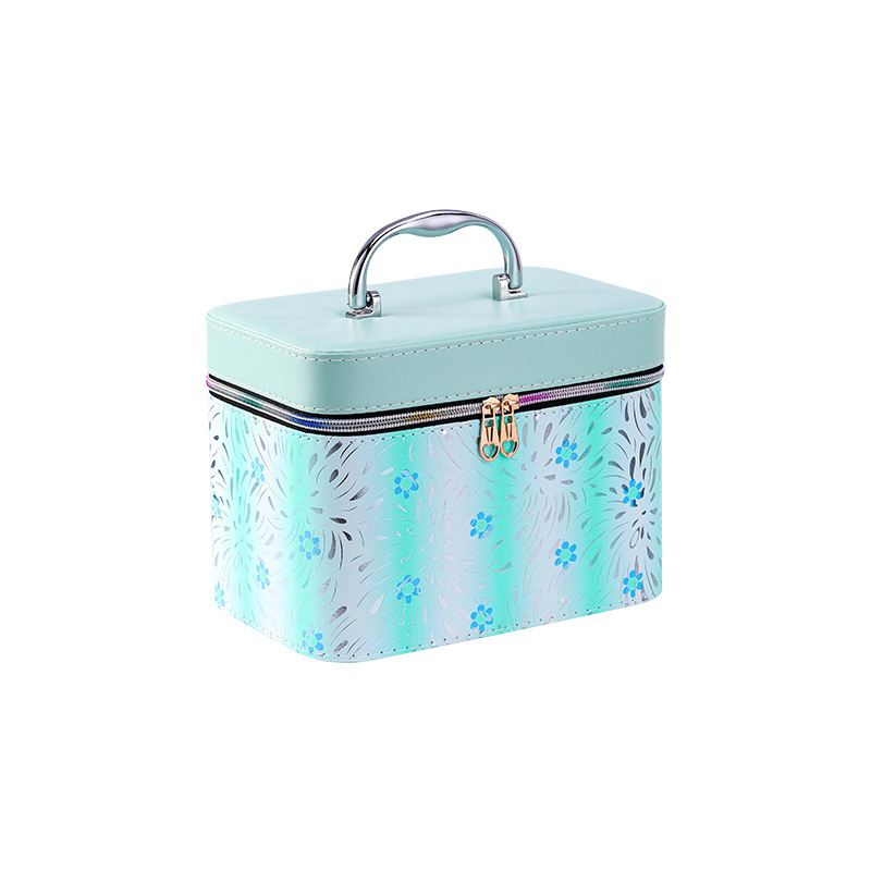 Cosmetic Bag Large Capacity High-Grade Ins Style High-Looking Portable Waterproof Portable Cosmetic Case with Mirror Three-Piece Set