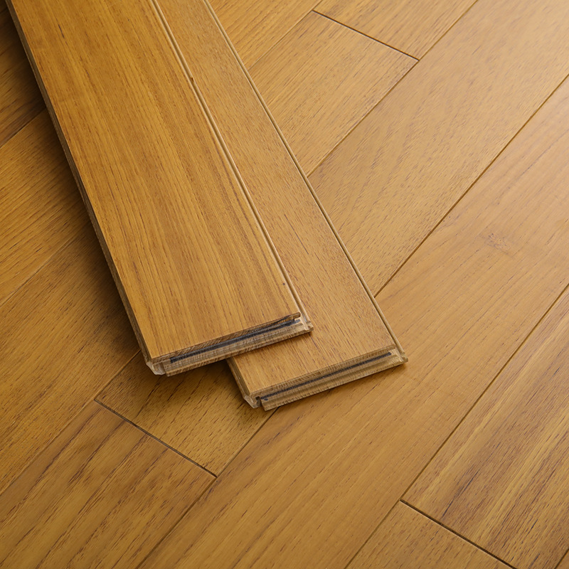 家用缅甸柚木纯实木地板木蜡油锁扣地热原木人字拼实木地板批发