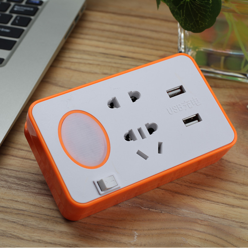 usb插座充电多功能插座转换器无线插头转换器插座灯带开关小夜灯