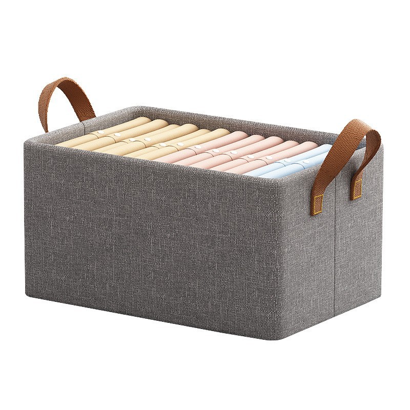 New Manufacturers Supply Cationic Steel Frame Storage Basket Desktop Wardrobe Foldable Storage Basket Clothes Storage Box