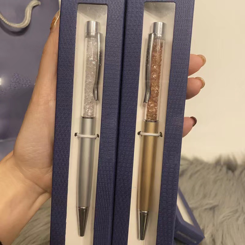 兰心水晶施华洛世奇笔联名天鹅福笔圆珠笔宫廷元素签字笔新款锁