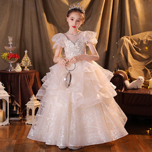 儿童礼服公主裙新款气质花童婚礼小女孩婚纱高端主持人钢琴演出服