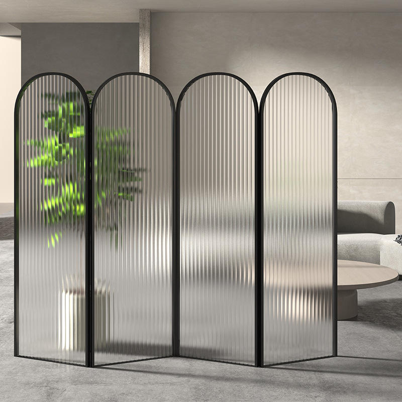 轻奢折叠可移动长虹玻璃屏风简约现代网红客厅入户玄关办公室隔断