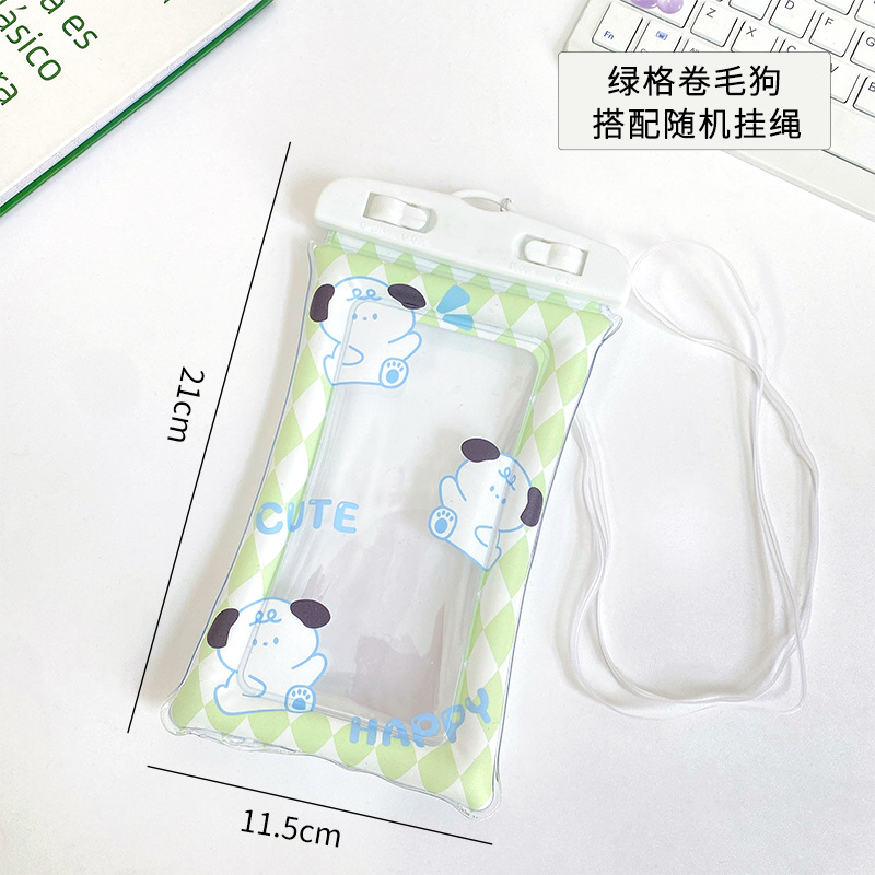 Cartoon Cute Airbag Mobile Phone Waterproof Bag Unisex Travel Beach Essential Waterproof Kit Comes with Lanyard