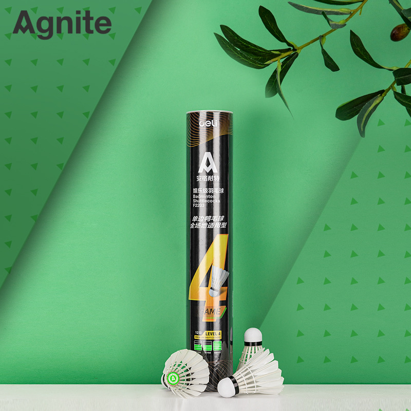 得力安格耐特f2203羽毛球 鹅毛球12只装耐打室内外训练比赛用球