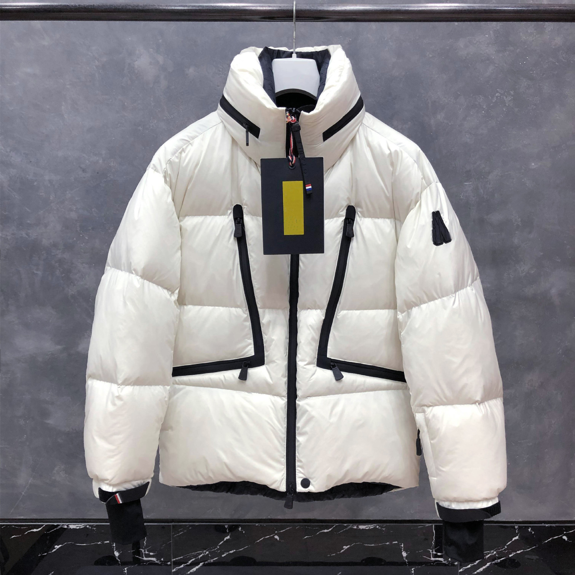2021冬新款m家加厚男女鹅绒户外滑雪羽绒服羽皇青年修身白色立领