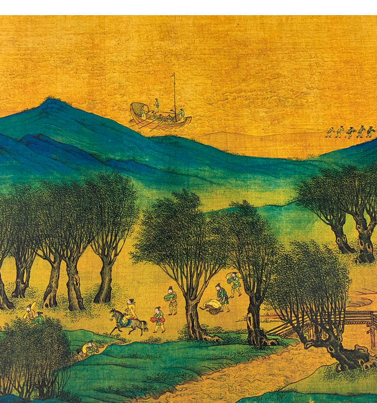 明仇英清明上河图全景国画长卷山水画富春山居图中国传世十大名画