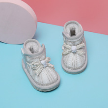 冬季新款女童婴儿童雪地靴1一2岁女宝宝公主短靴小童软底学步鞋子