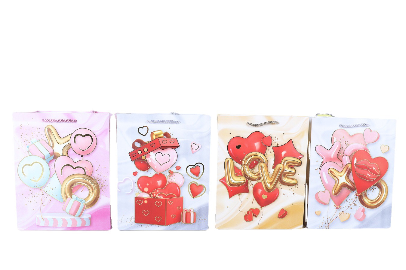 Valentine's Day Paper Shopping Bag Love Peach Paper Box White Card Gift Bag Chinese Valentine's Day Environmental Protection Wrapping Paper