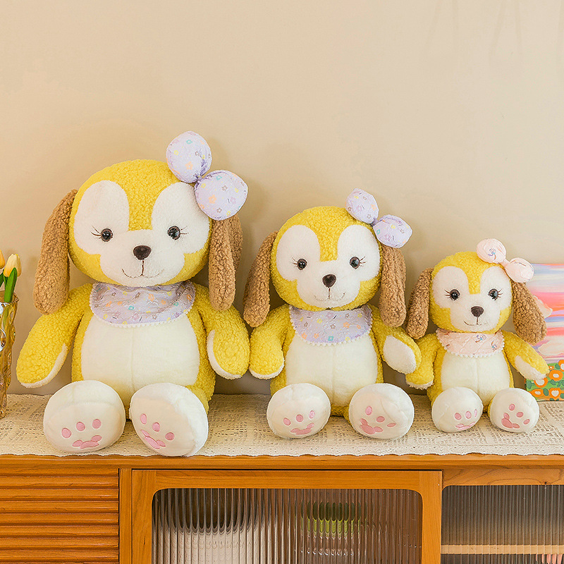 网红情侣安琪狗毛绒玩具公仔围兜安琪狗抱枕儿童玩偶礼物礼品娃娃