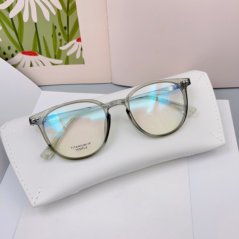 22秋季新款复古tr大框椭圆形带鼻托半钛平光眼镜框可配近视s22648