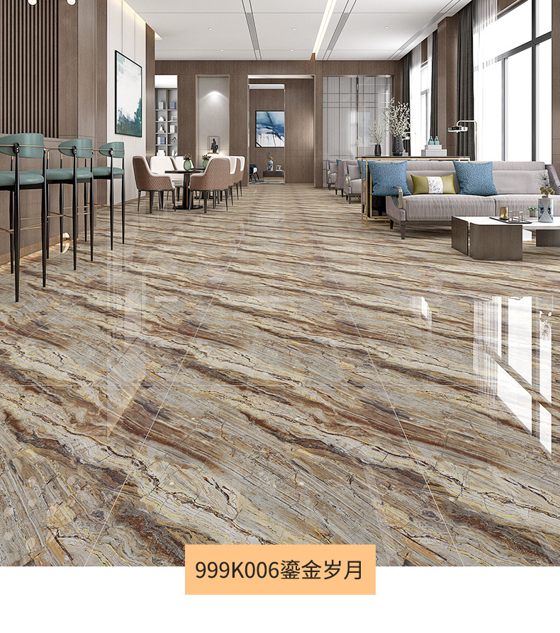 圣凯罗 简欧k金通体大理石瓷砖地砖800x800客厅别墅防滑地板砖