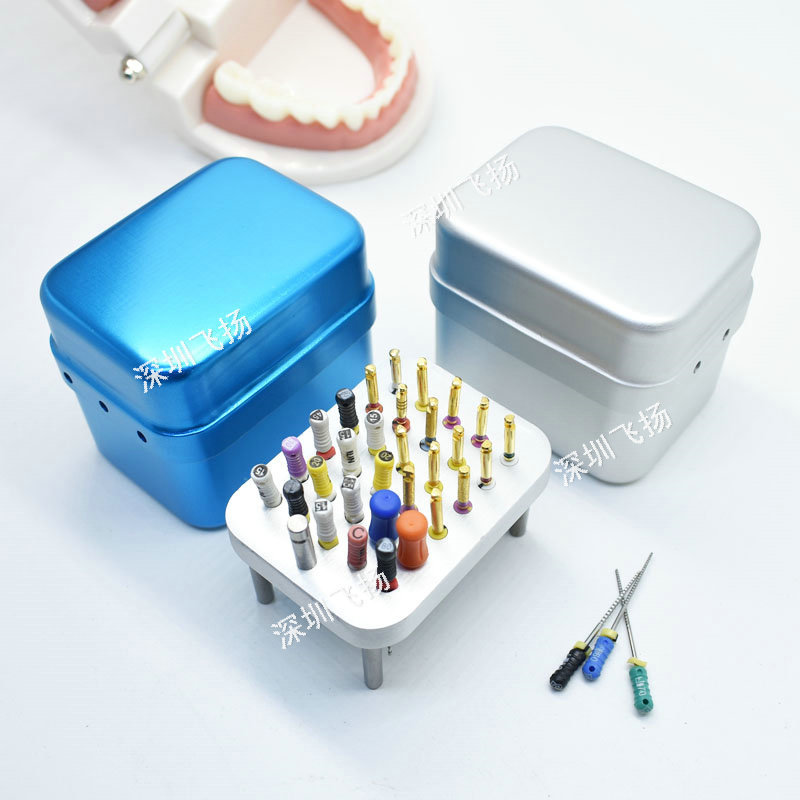 牙科材料金属30孔扩大针消毒盒实芯根管锉车针盒车针架口腔工具