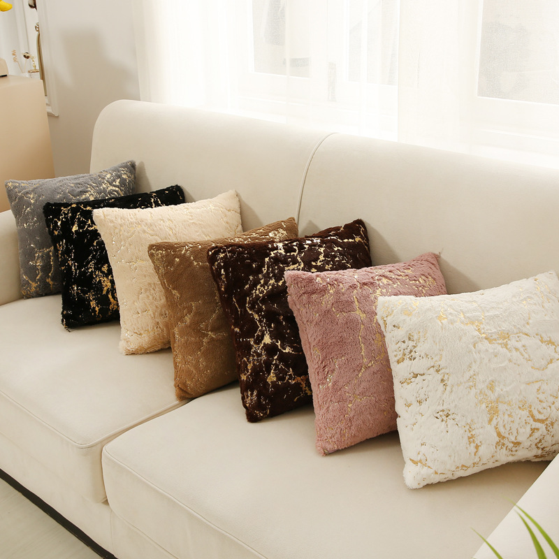 Pillow Cross-Border Ins Hot Sale Plush Pillowcase Household Goods Sofa Living Room and Bedside Cushion Lumbar Pillow