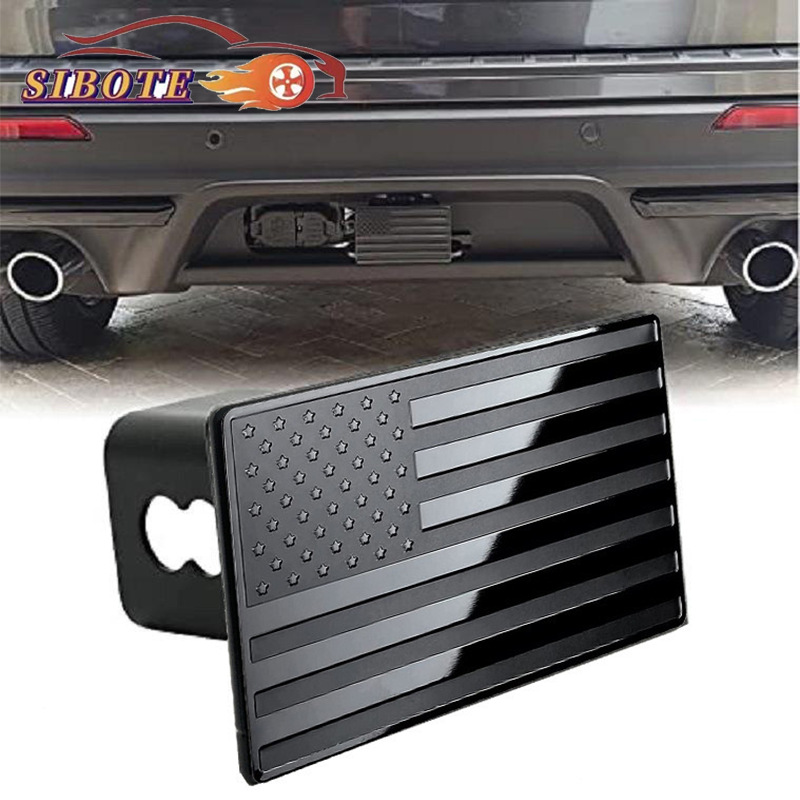 美国国旗金属拖车钩防尘塞 3D浮雕徽标方口保护盖 防尘盖 堵头盖