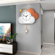 简约云朵挂钟客厅家用时钟高级感装饰静音挂墙餐厅钟表加工定制