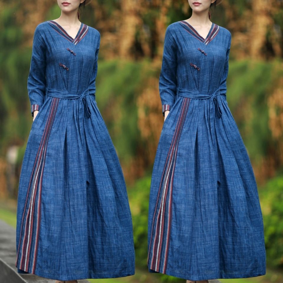 88成交6件外贸出口日单剪标女装棉麻连衣裙女短袖衬衫裙收腰系带大摆