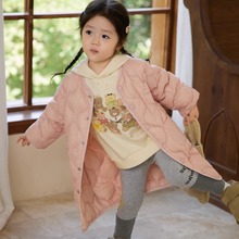 女童轻薄仿羽绒服女宝宝长短款2024秋季新款儿童时髦洋气纯色外套