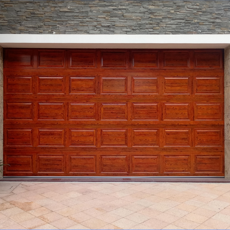 铝合金型材车库门仿木纹别墅车库门自动感应翻板门快速帘卷门现货