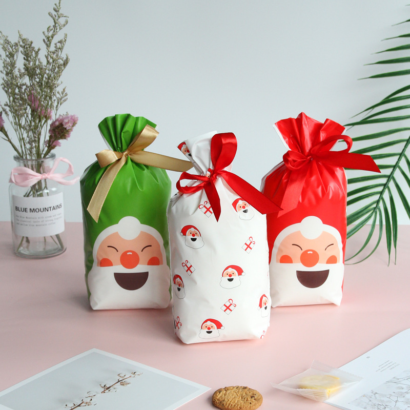 Cross-Border New Christmas Creative Small Gift Bag Ribbon Drawstring Bag Drawstring Santa Claus Gift Bag 50