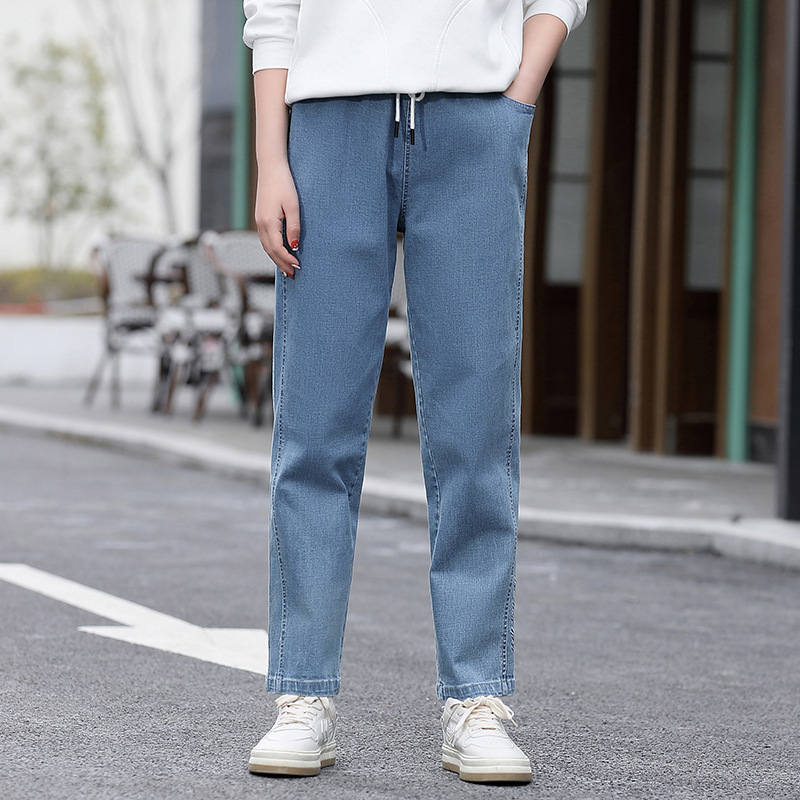 by22315新款少女大童春秋装直筒裤学院风百搭初高中学生牛仔裤女