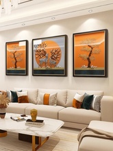 D8T7沙发背景墙装饰画现代简约立体实物画墙画家大业大轻奢三连图