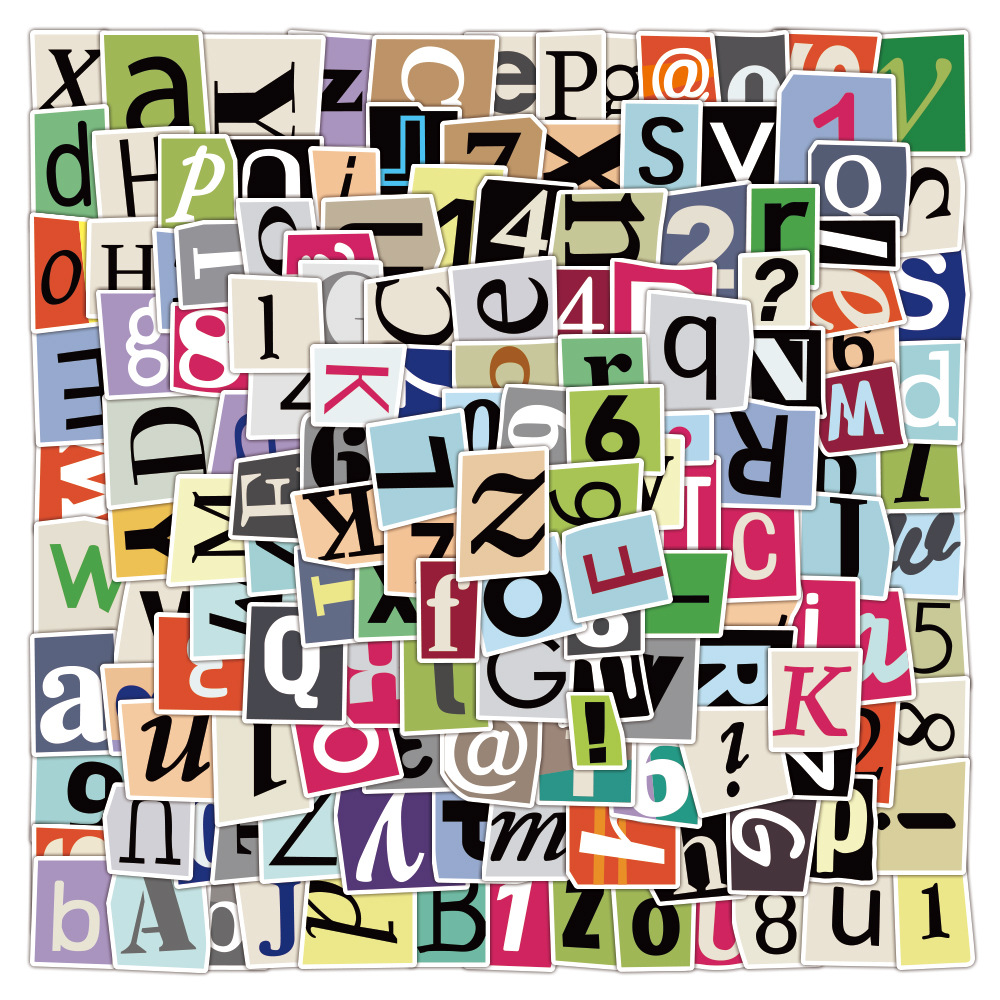 100张美式英文字母涂鸦贴纸个性创意欧美装饰奖励儿童手机吉他贴