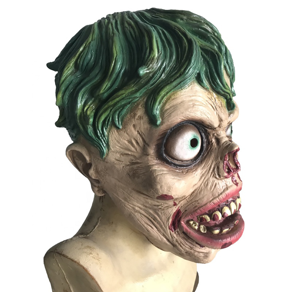 外贸万圣节恐怖绿巨人面具乳胶头套 化妆舞会派对cosplay道具