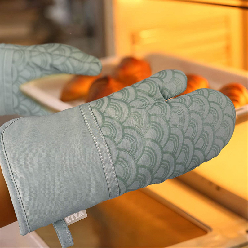 工厂硅胶图案烤箱手套防烫防滑微波炉手套