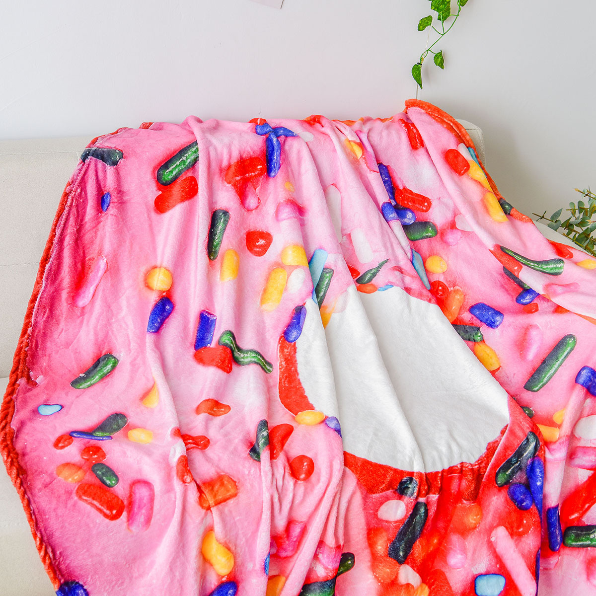 亚马逊速卖通外贸跨境电商食物系列法兰绒异型毯无现货一件起订