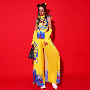 靡瑟品 女团演出服kpop打歌服套装中国风舞蹈服古风龙袍爵士舞服