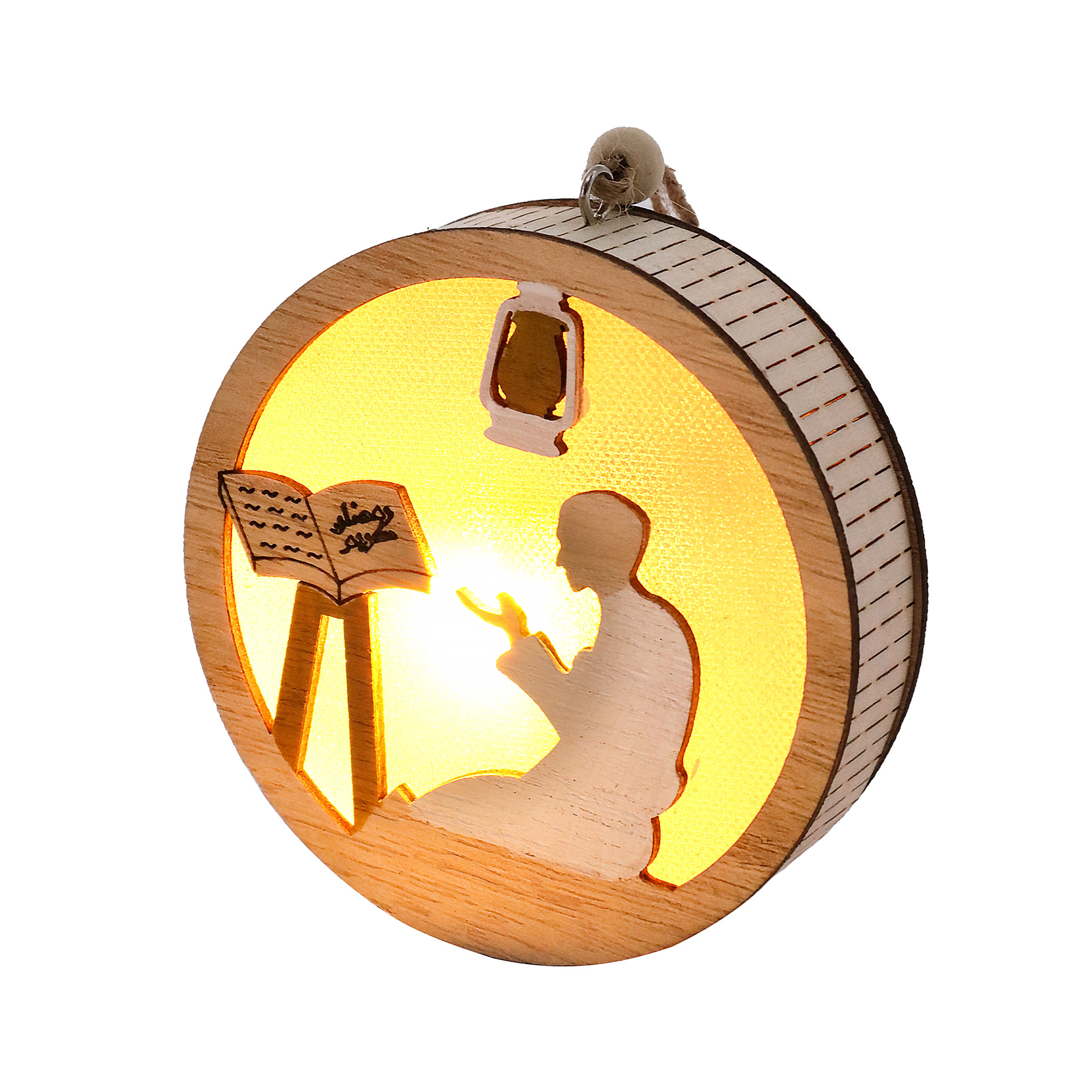 New Muslim Wooden Festival Luminous Pendant Led Pendant Creative Home Ancient and Bang Decoration Gift Decoration