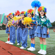 儿童啦啦队服装港风衬衫小学生运动会开幕式入场比赛班服演出服装