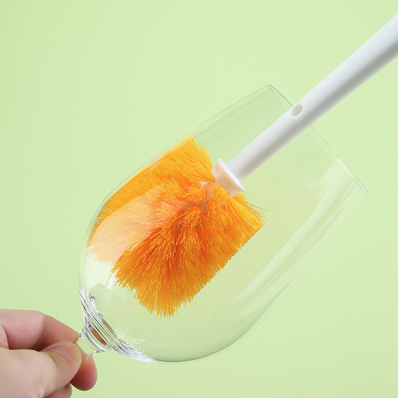 Five-in-One Multifunctional Cup Brush Long Handle Carrot Cup Brush Baby Bottle Brush Cup Lid Groove Cleaning Brush Straw Brush