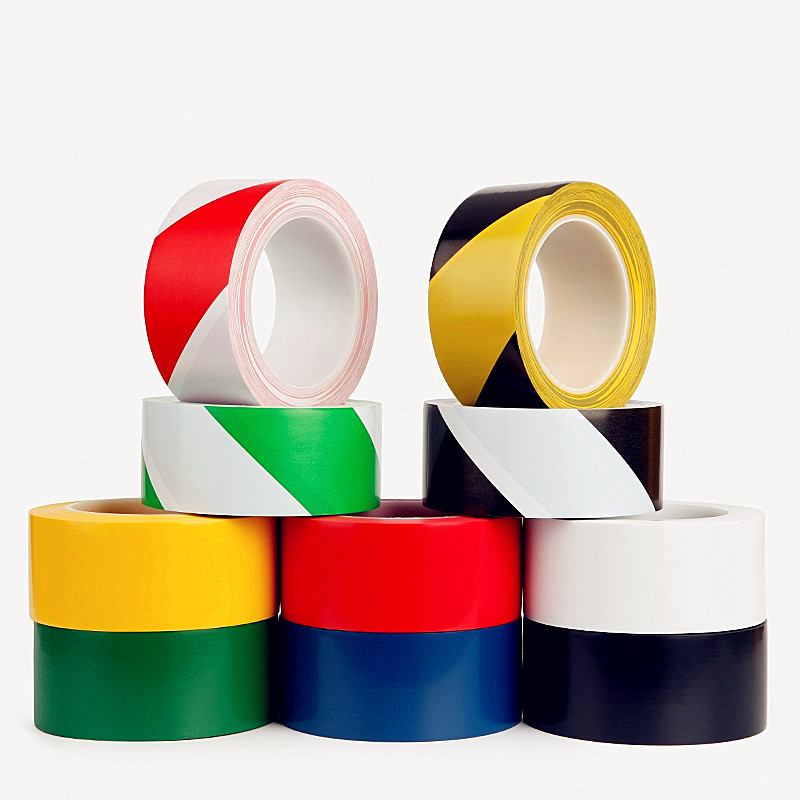 直销pvc黑黄双色斑马线安全警戒警示地标胶带 地板胶带划线胶带