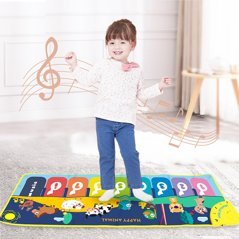 100 × 36cm Music Blanket Fun Game Blanket English Sound Piano Blanket Children Enlightenment Toy Blankets Crawling Mat