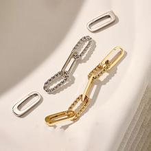 珍珠项链延长链镀18K素金色双开口万能扣实用毛衣链延长扣DIY配.