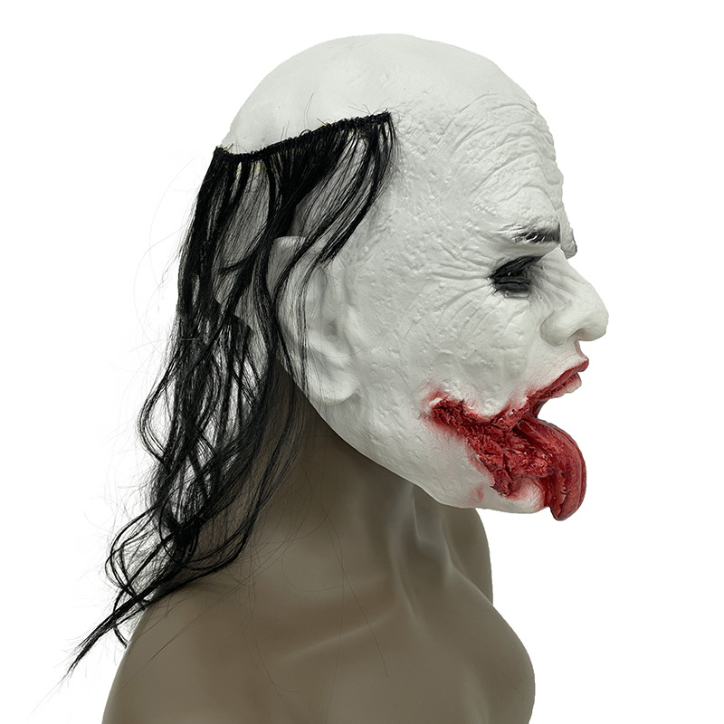 万圣节鬼节扮演cos面罩道具鬼屋密室npc恐怖装扮黑白无常乳胶面具
