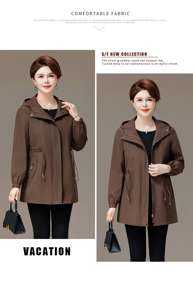 胖妈妈秋装加肥大码外套中长款中老年阔太太风衣女春秋上衣200斤