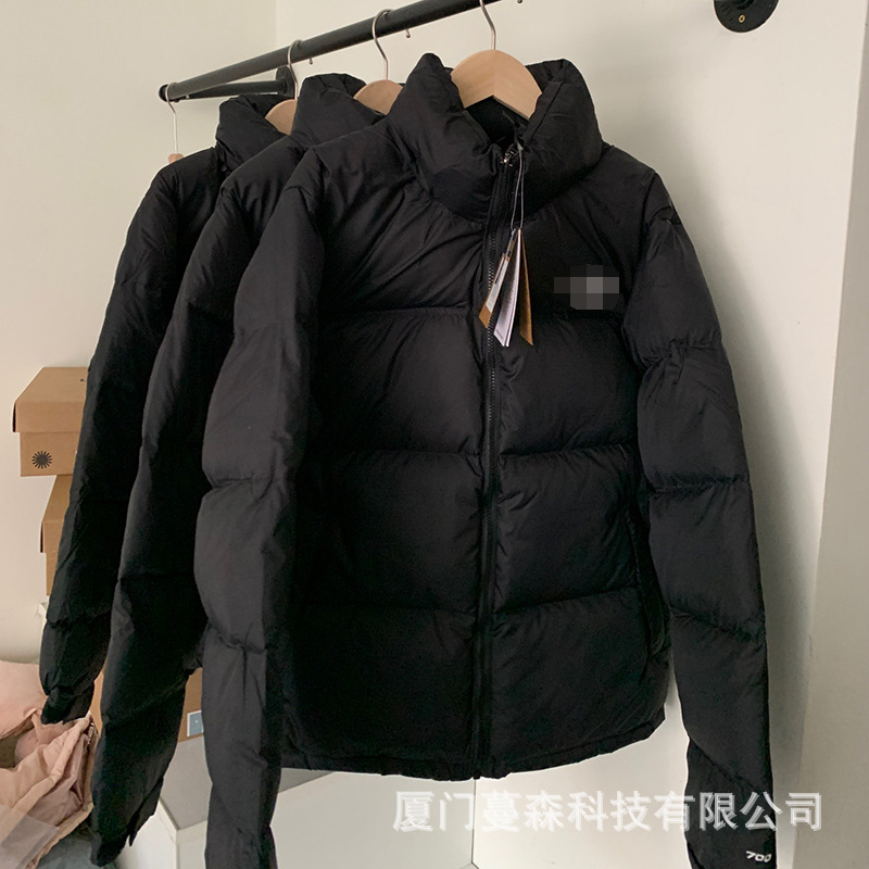 1996黑色羽绒服300g背面北脸短款面包服加厚90鸭绒纯黑男女情侣款