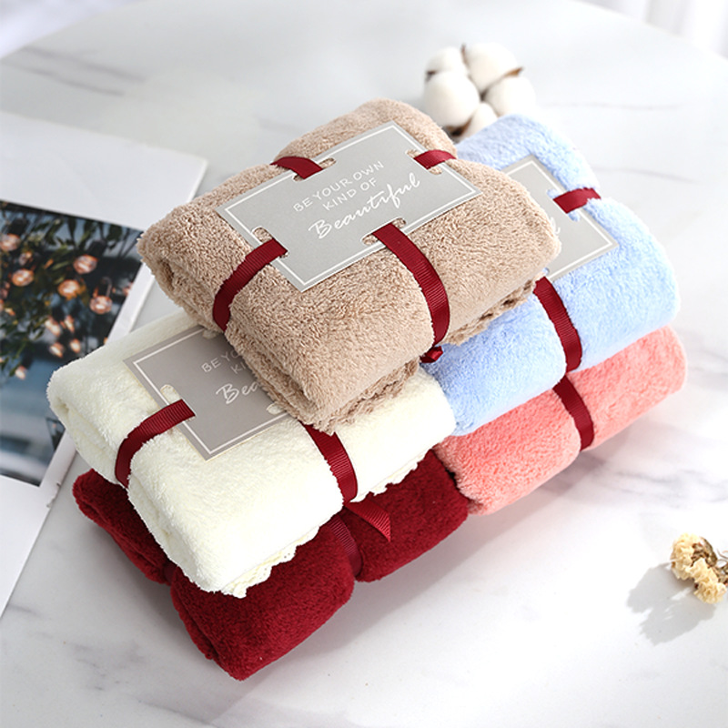 Wedding Hand Gift Wine Red Towel Baby Full-Year Full Moon in Return Soft Absorbent Polyester Coral Velvet Towel