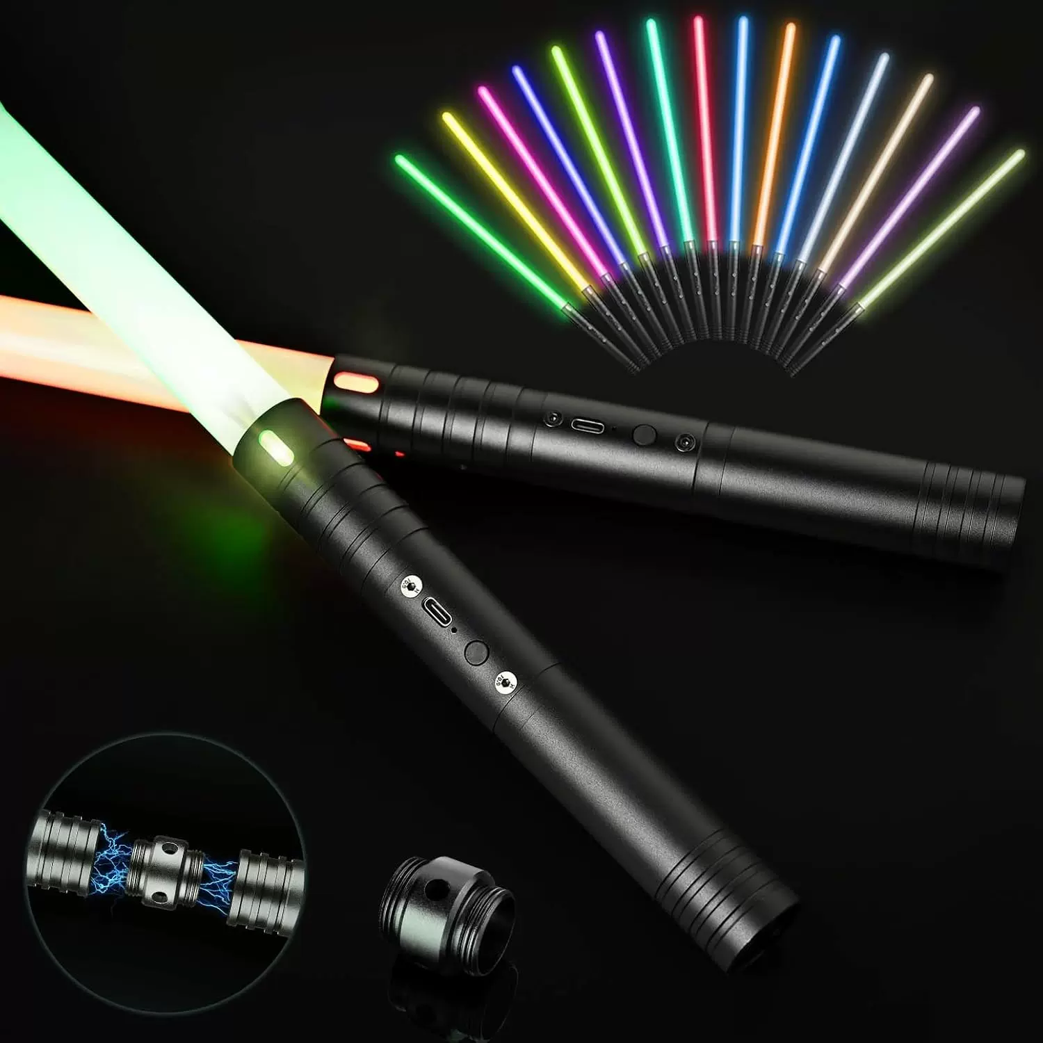 七彩炫光星际光剑抖音同款激光剑合二为一发光音效酷炫变身玩具剑