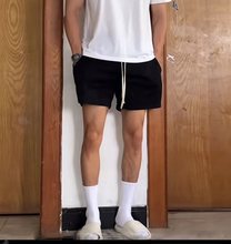 美式短裤男夏季棉质休闲四分运动裤宽松纯色跑步篮球深蹲训练裤